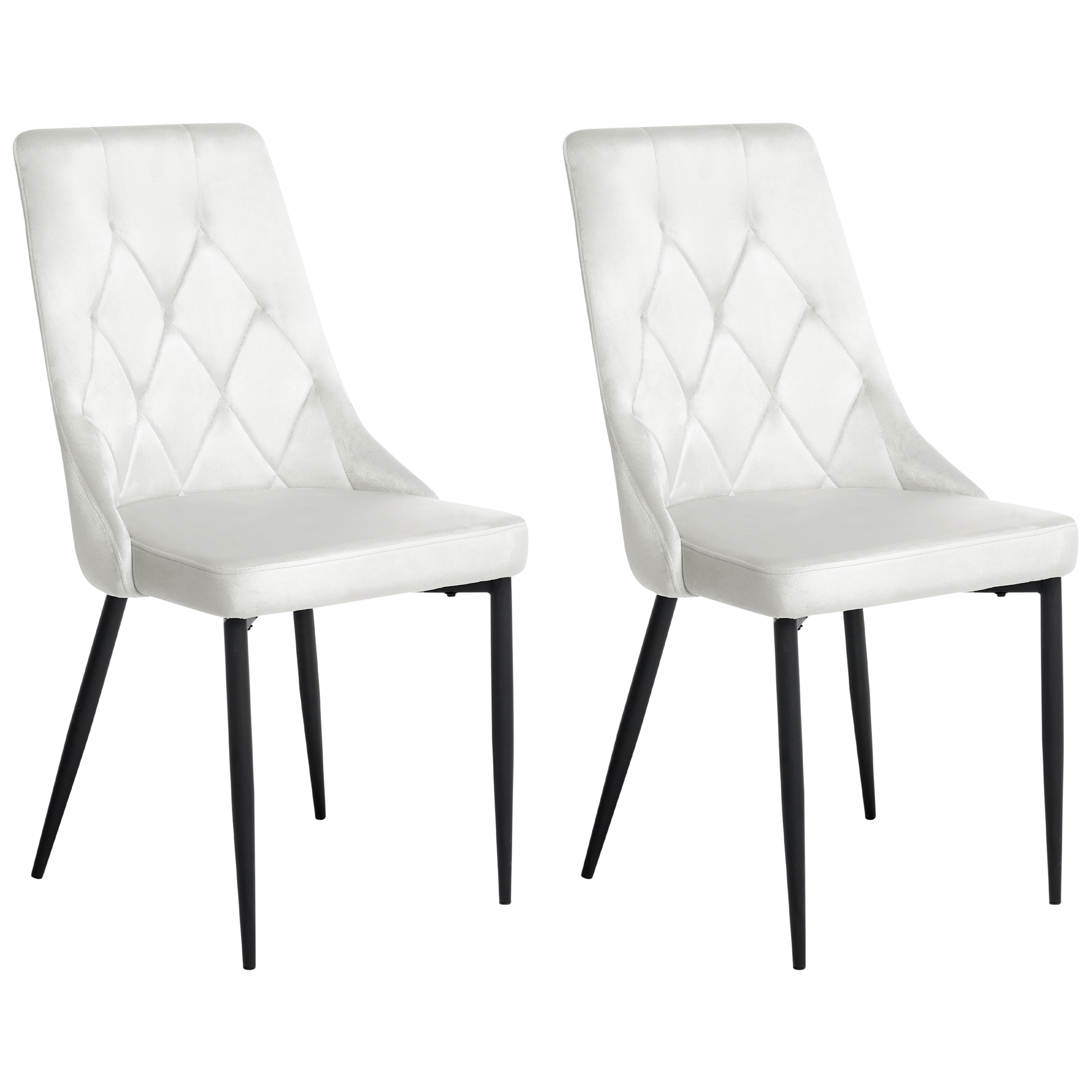 Set of 2 dining chairs AVENIR Velvet Off-white [2]