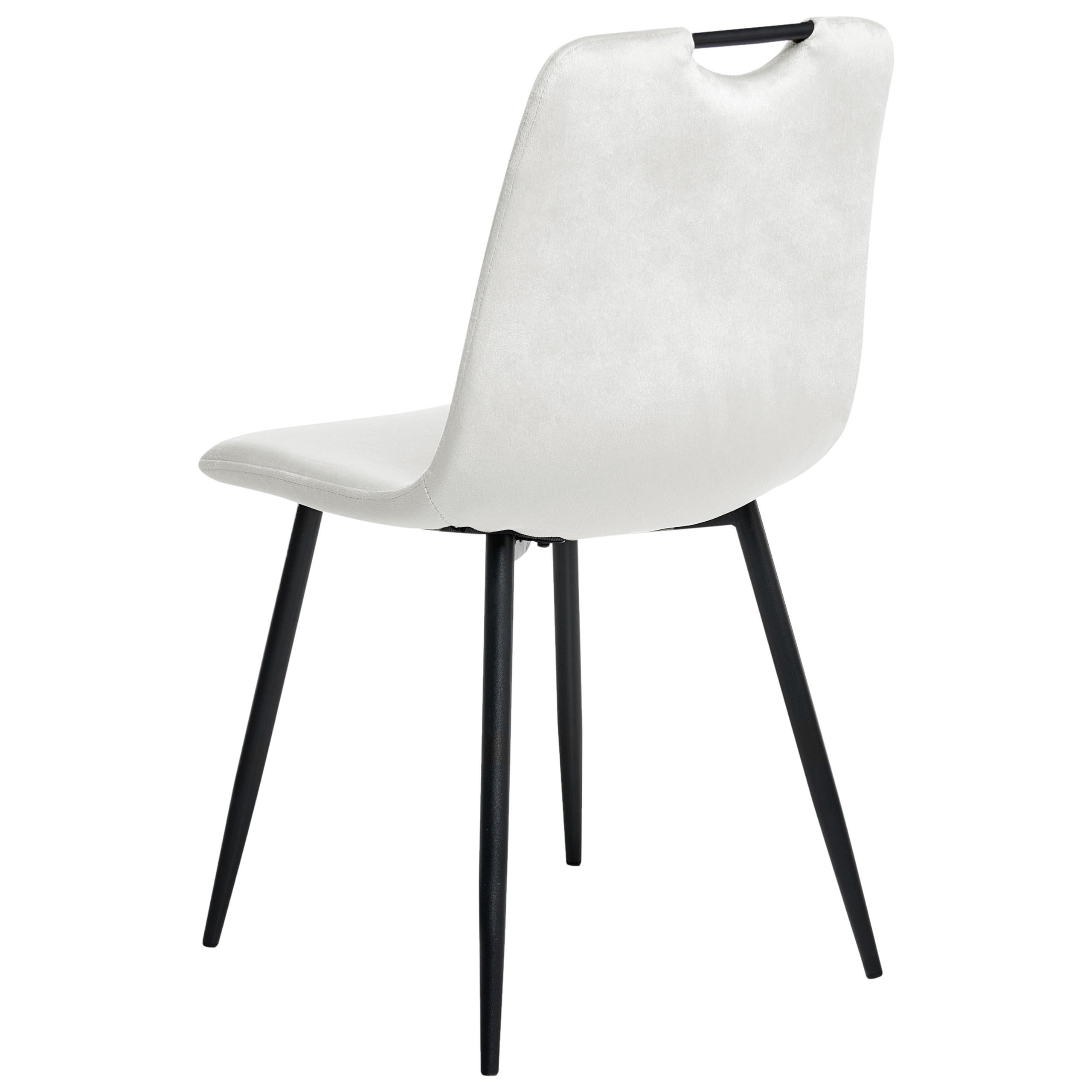 Set de 4 scaune dining ARGYLE Catifea Alb-murdar [6]