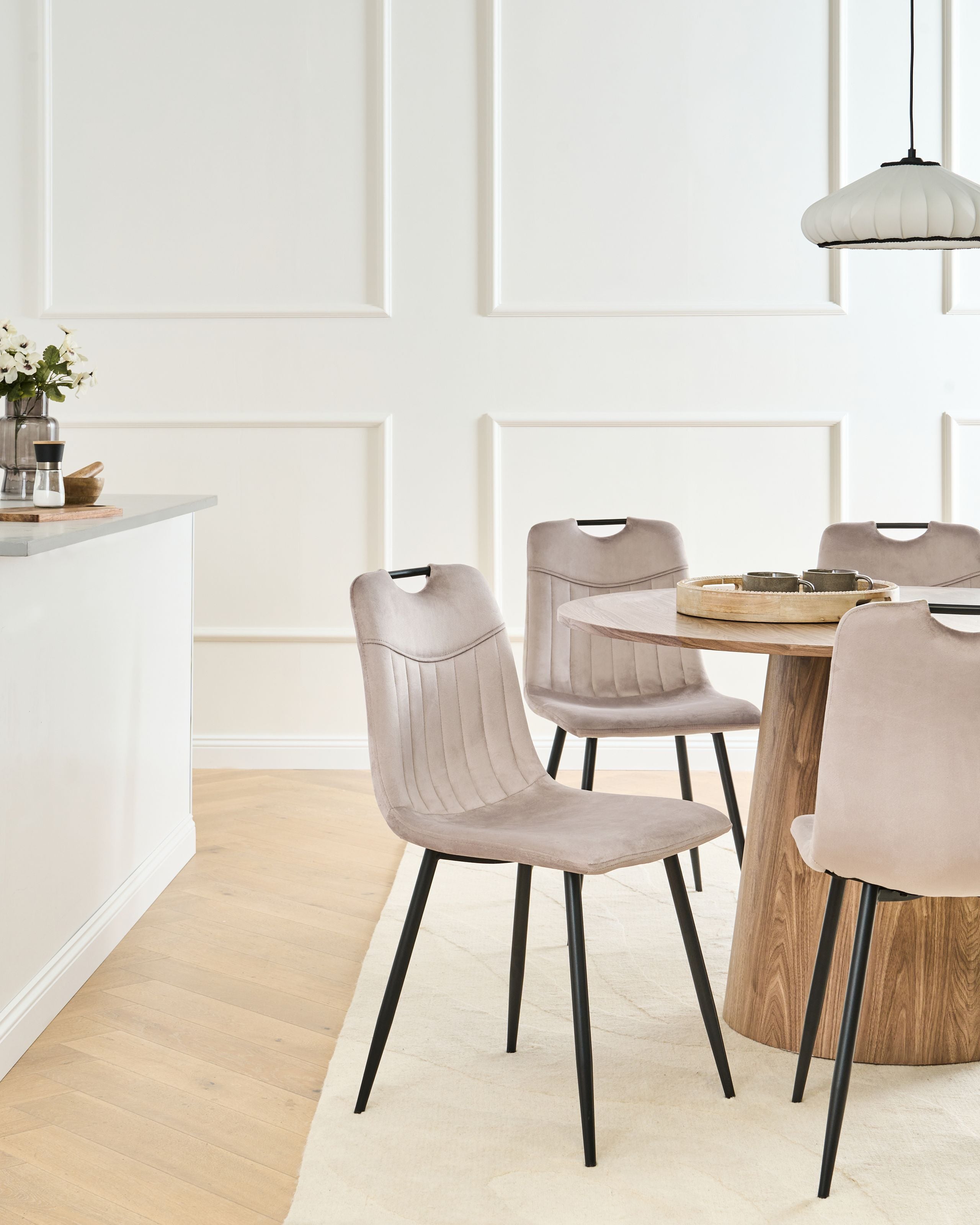 Scaun dining - Set of 4 Chairs dining chair ARGYLE Velvet Taupe