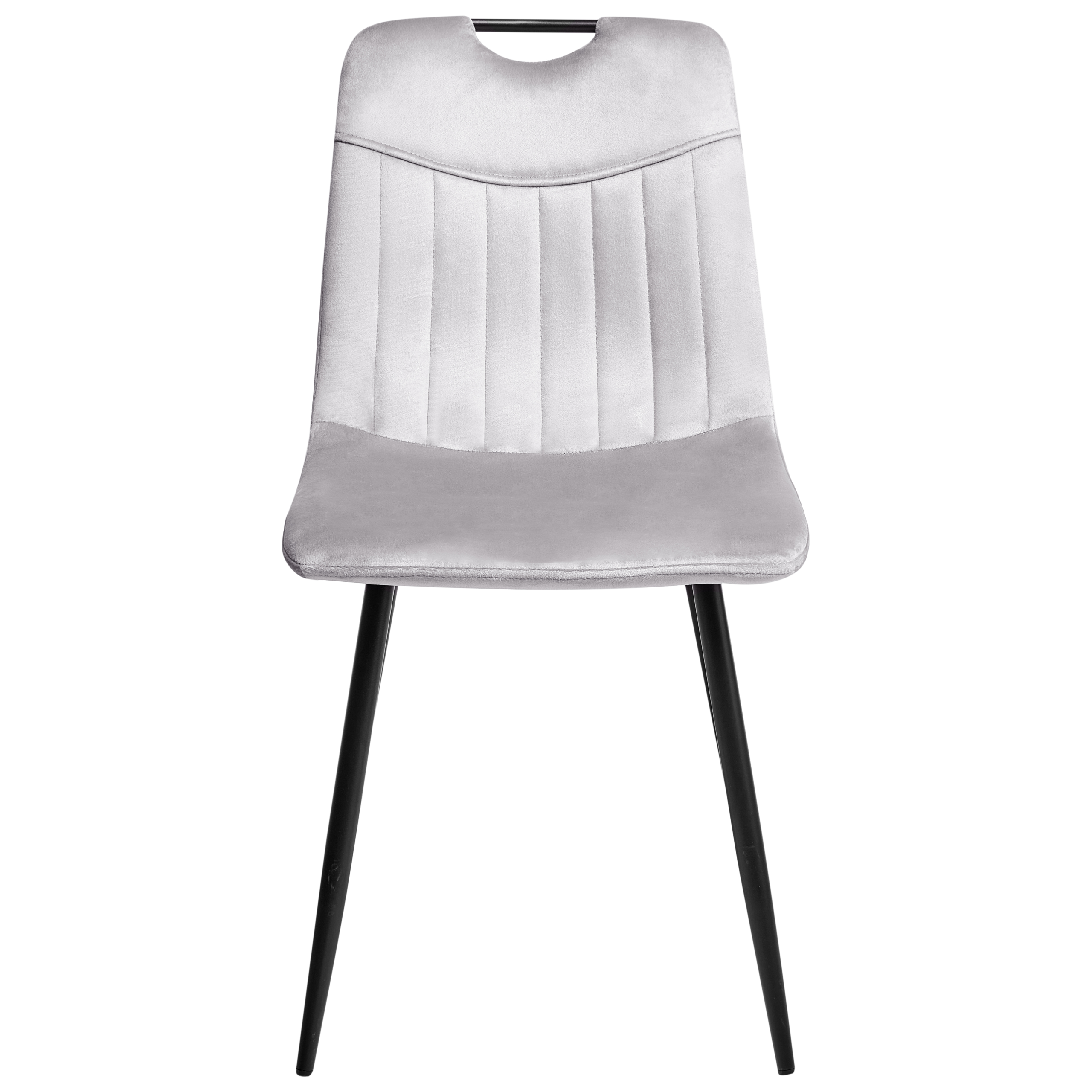 Set of 4 dining chairs ARGYLE Velvet Light Grey [5]
