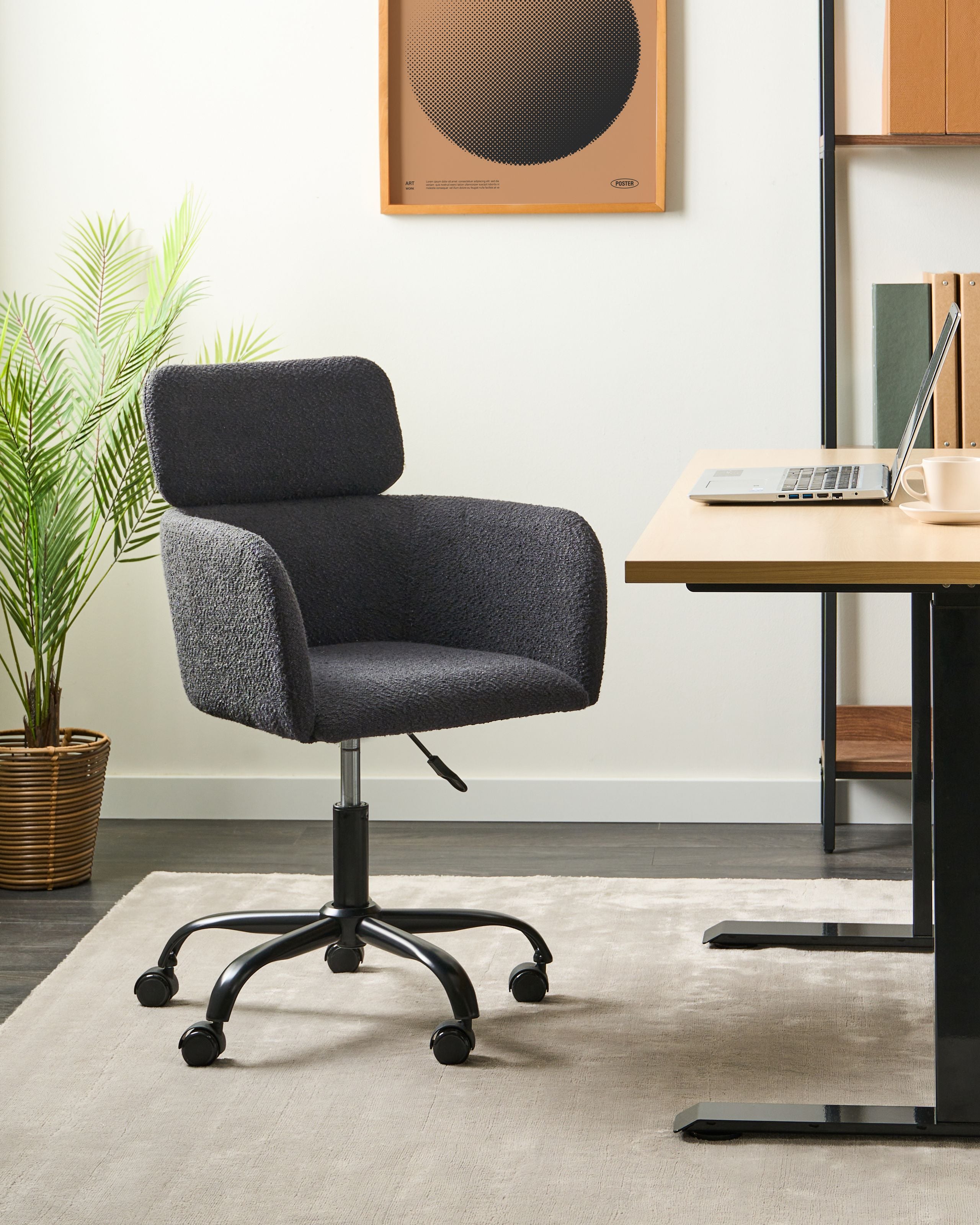 Scaun de birou - Office chair ALENA Boucle Black