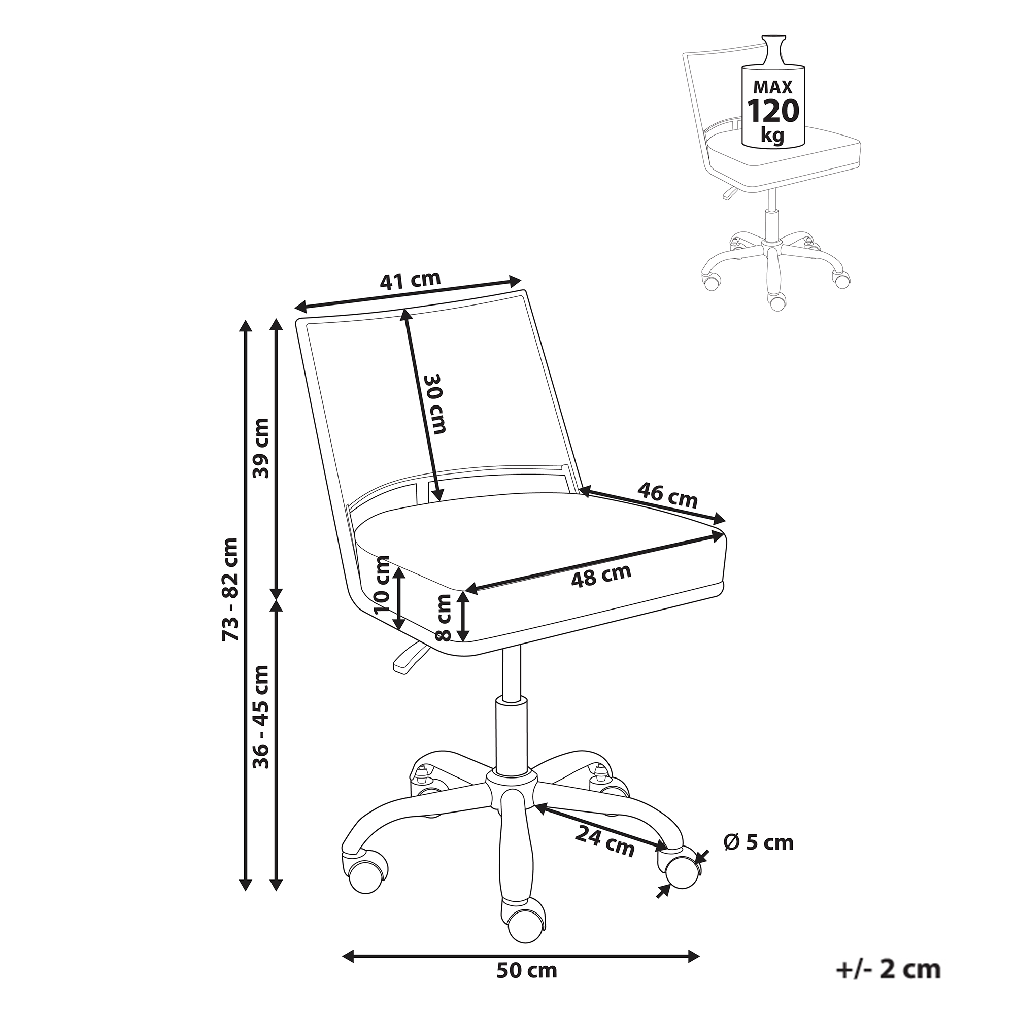 Scaun de birou NOME Piele ecologică Negru [3]