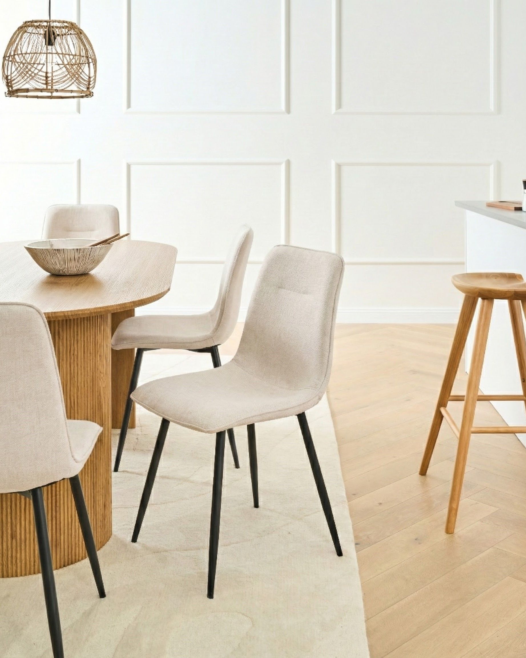 Scaun dining - Set of 4 dining chairs TUSCOLA Light Beige
