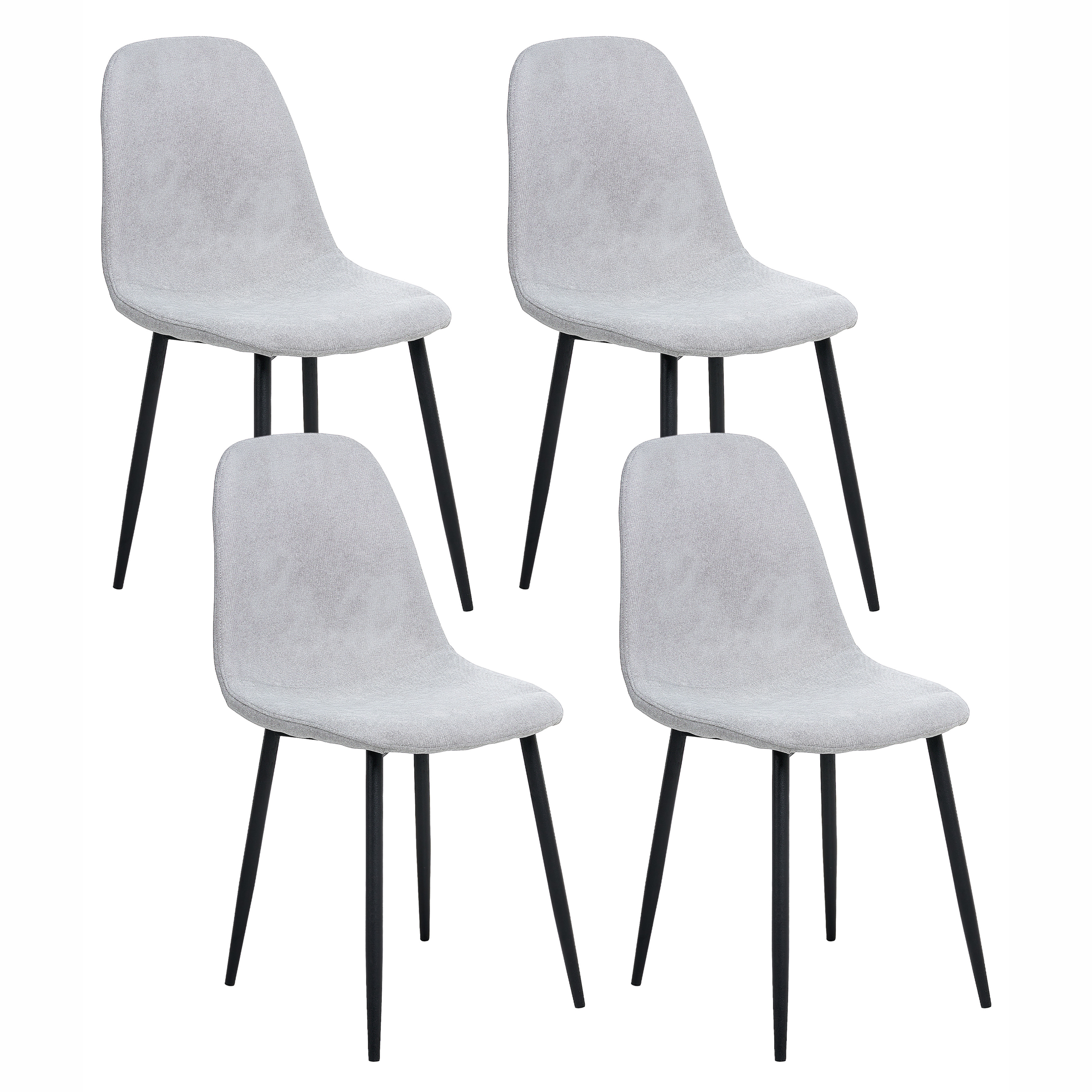 Set of 4 dining chairs CRANDALL Light Grey [1]