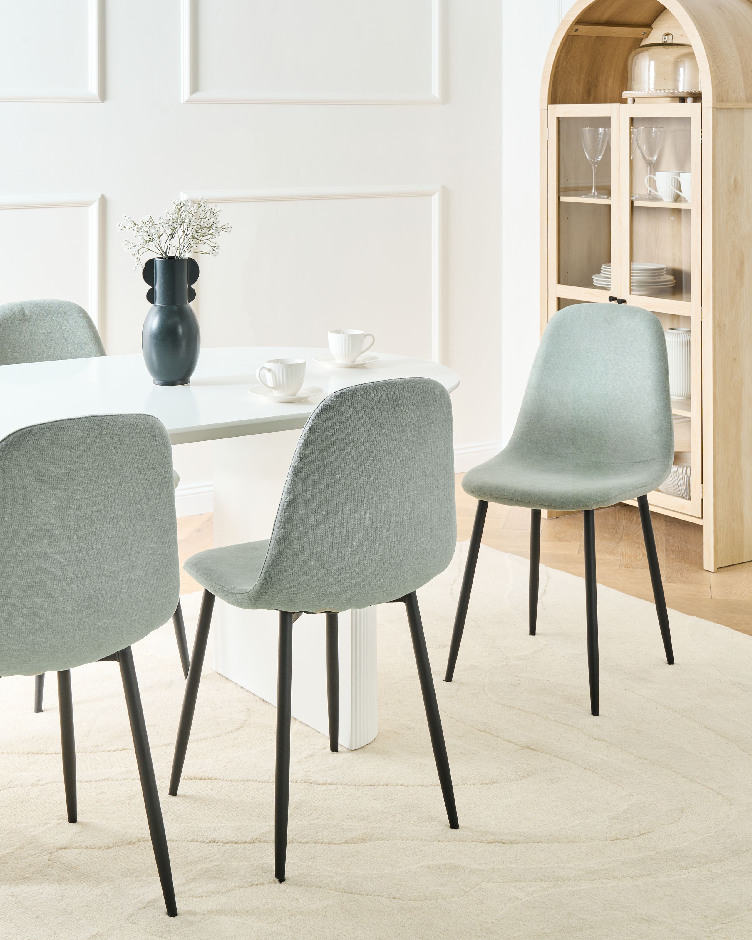 Scaun dining - Set of 4 dining chairs CRANDALL Light green