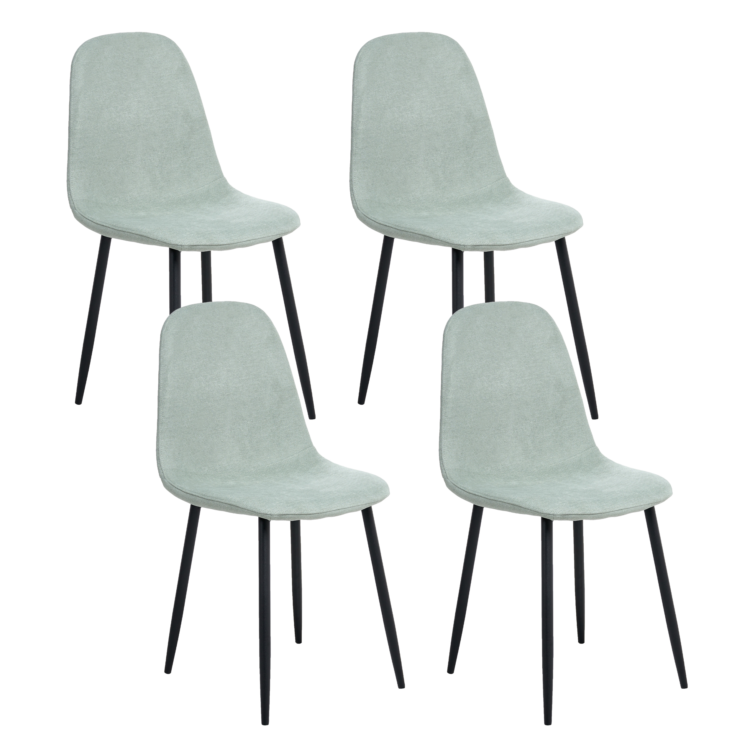 Set of 4 dining chairs CRANDALL Light green [2]