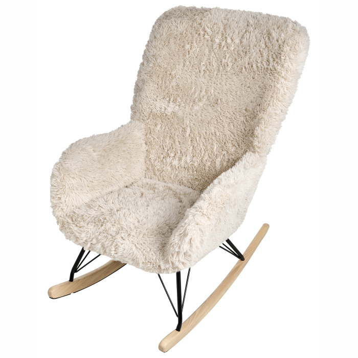AKRA rocking chair Faux fur Light beige [7]