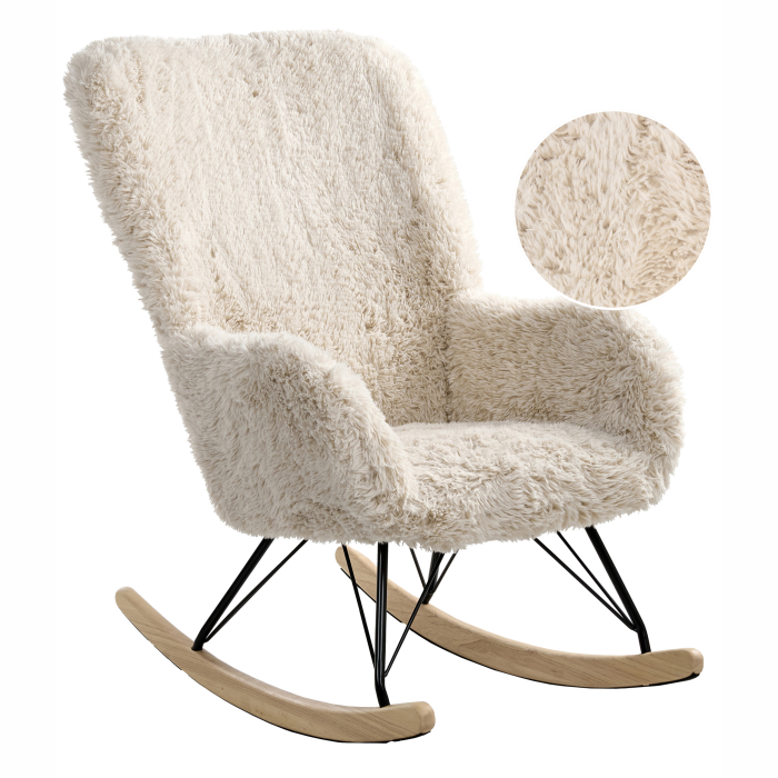 AKRA rocking chair Faux fur Light beige [2]
