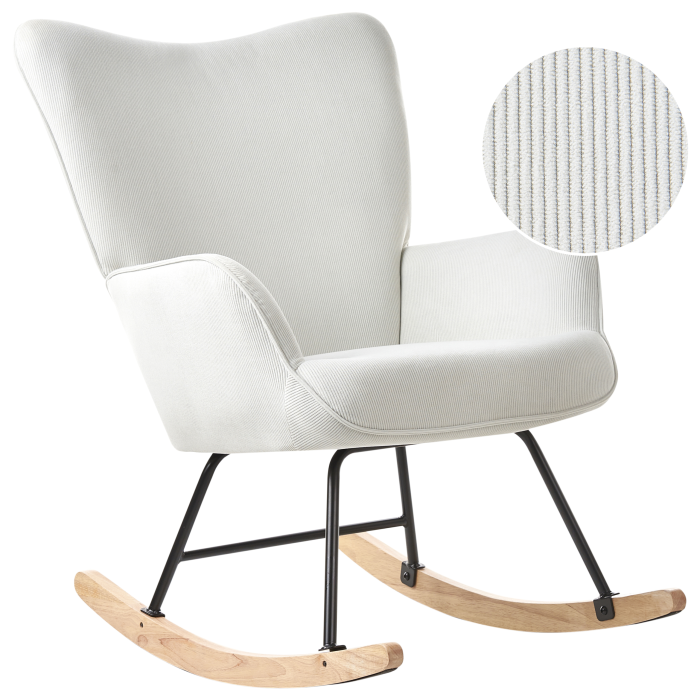 ARSET rocking chair Velvet Off-white [2]