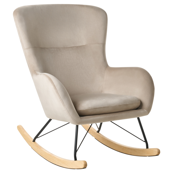 Swing chair ELLAN Beige Velvet [2]