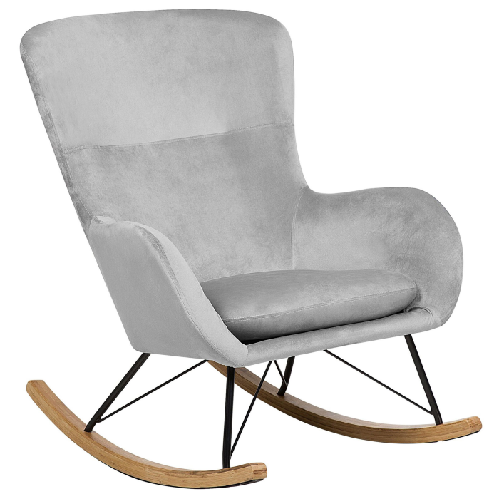 ELLAN Swing Chair Velvet Light Grey [2]