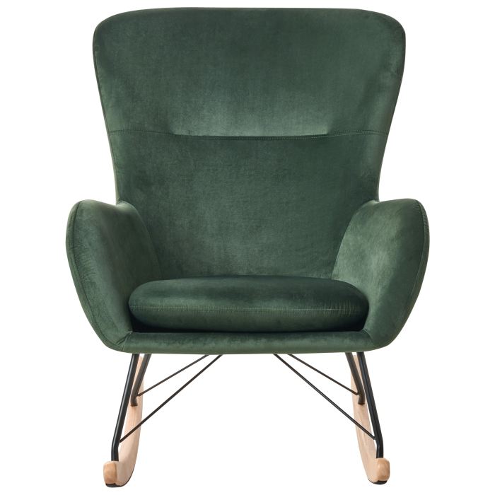 ELLAN rocking chair Velvet Dark green [4]