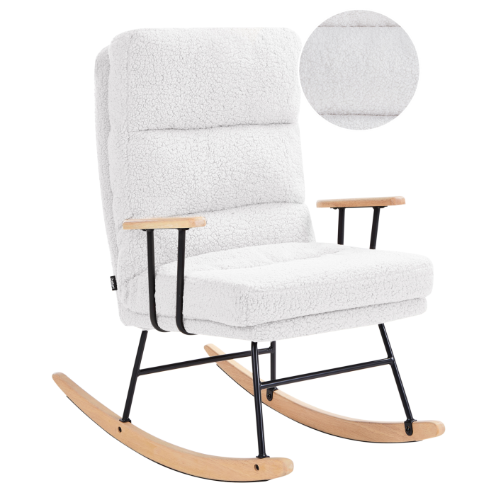 ESKELIN Rocking Chair Reclining Boucle Off-White [2]