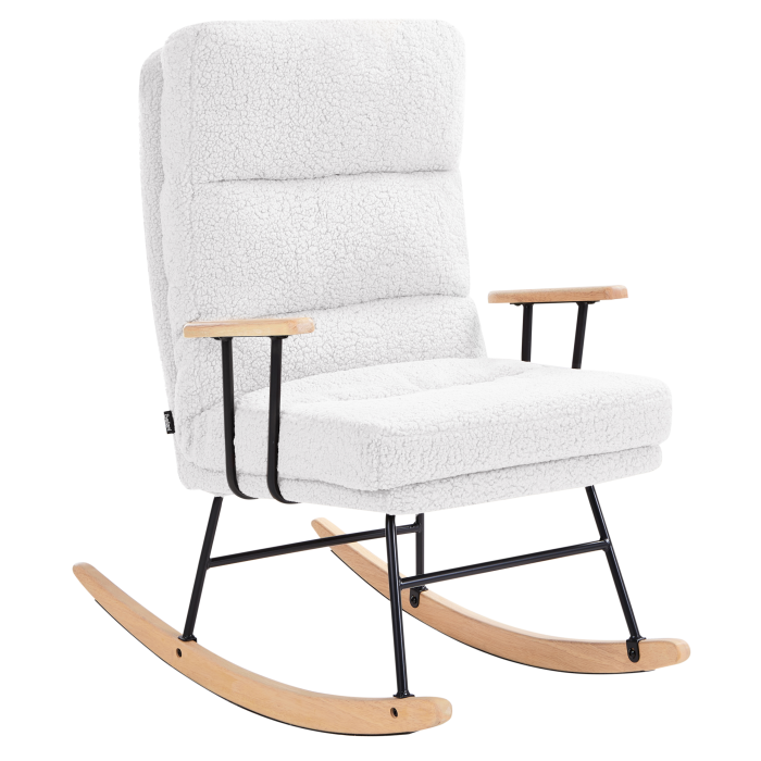 ESKELIN Rocking Chair Reclining Boucle Off-White [7]