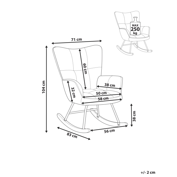 OULU rocking chair Boucle Sand [3]