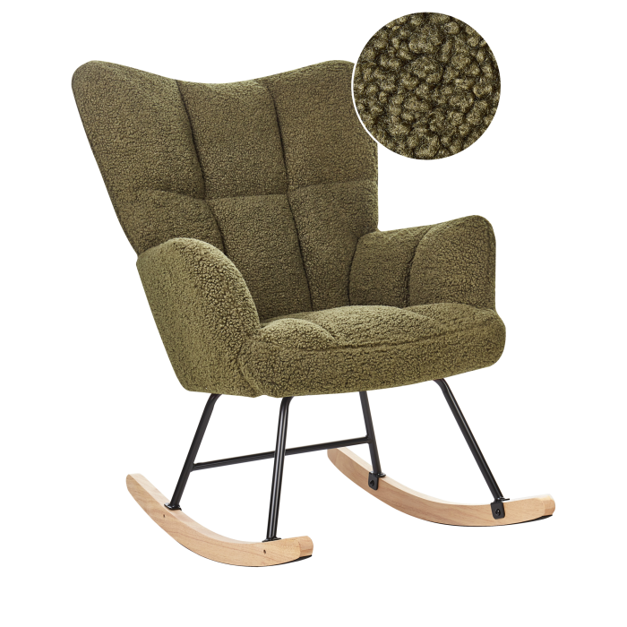 OULU Rocking Chair Boucle Dark Green [2]