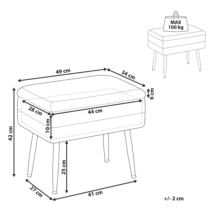 Bancă de depozitare ODESSA Catifea Roz [3]