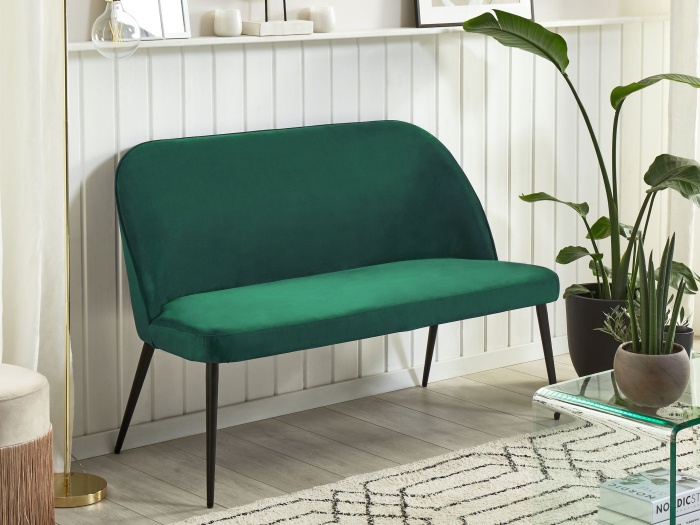 2-seater upholstered bench OSBY Velvet Dark Green [1]