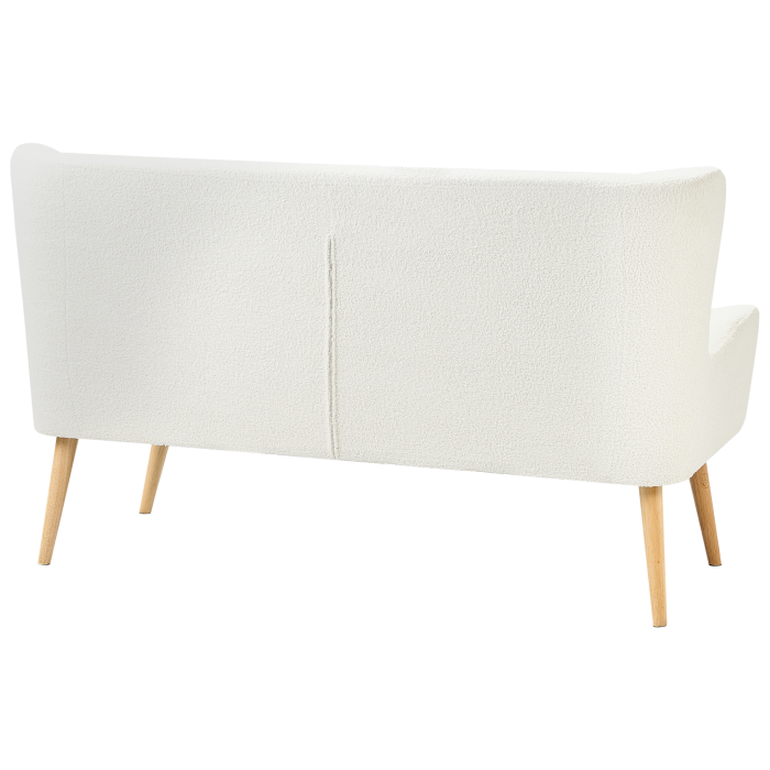 Bancă tapițată cu 2 locuri SKIBBY Boucle Alb-murdar [6]