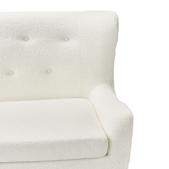 Bancă tapițată cu 2 locuri SKIBBY Boucle Alb-murdar [8]