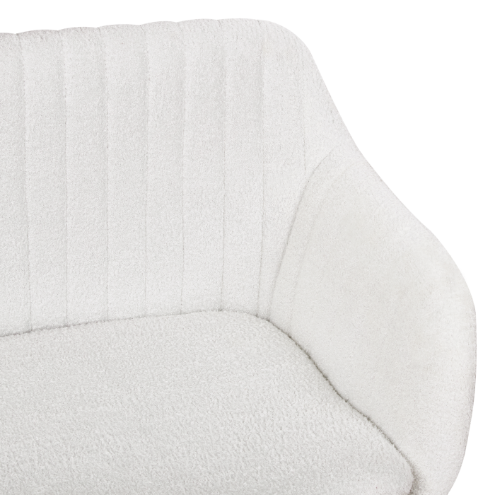 Bancă tapițată cu 2 locuri TABY Boucle Alb-murdar [9]