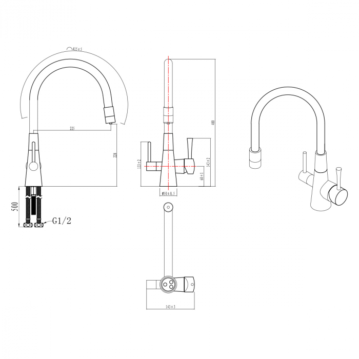 Baterie Bucatarie Lemark Comfort LM3075W-EU pentru filtru de apa [2]
