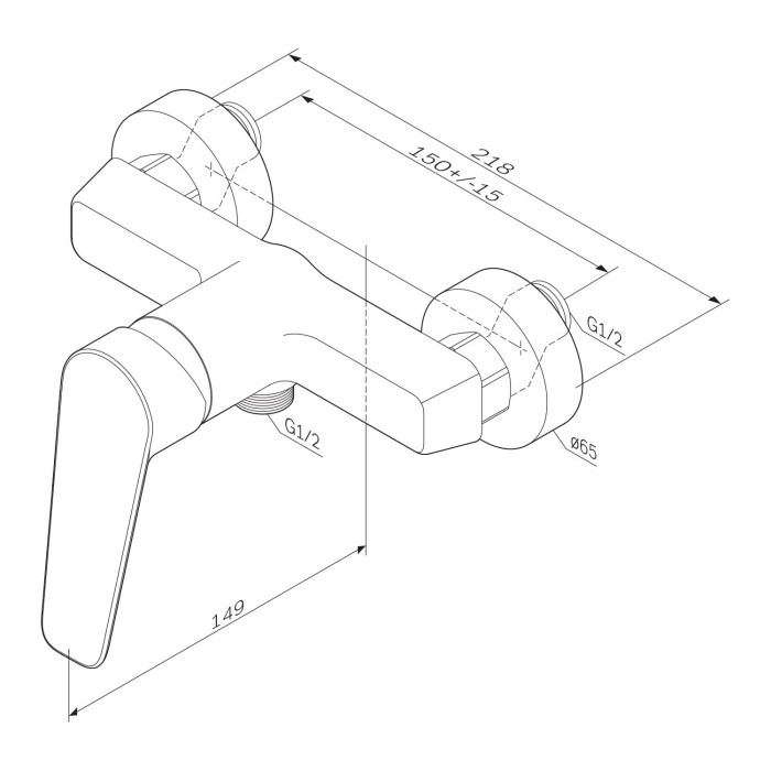 Hit Single-lever shower mixer, matt black [8]