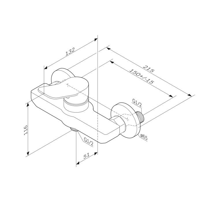 Baterie baie pentru dus, AM.PM X-Joy F85A20000, monocomanda, montaj pe perete, finisaj cromat [8]