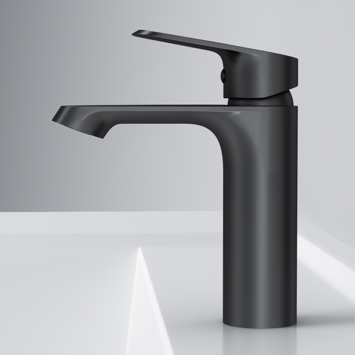 Baterie baie pentru lavoar, AM.PM Func F8F02122, montaj stativ, monocomanda, finisaj negru mat [4]
