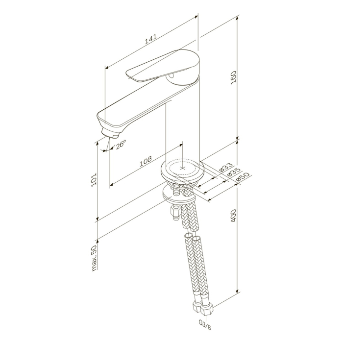 Hit Single-lever basin mixer, chrome [11]