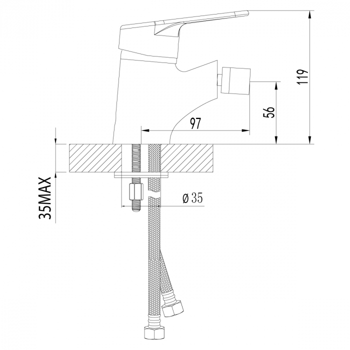 Baterie bideu Lemark Luna LM4108C crom | Sanitare Online [2]