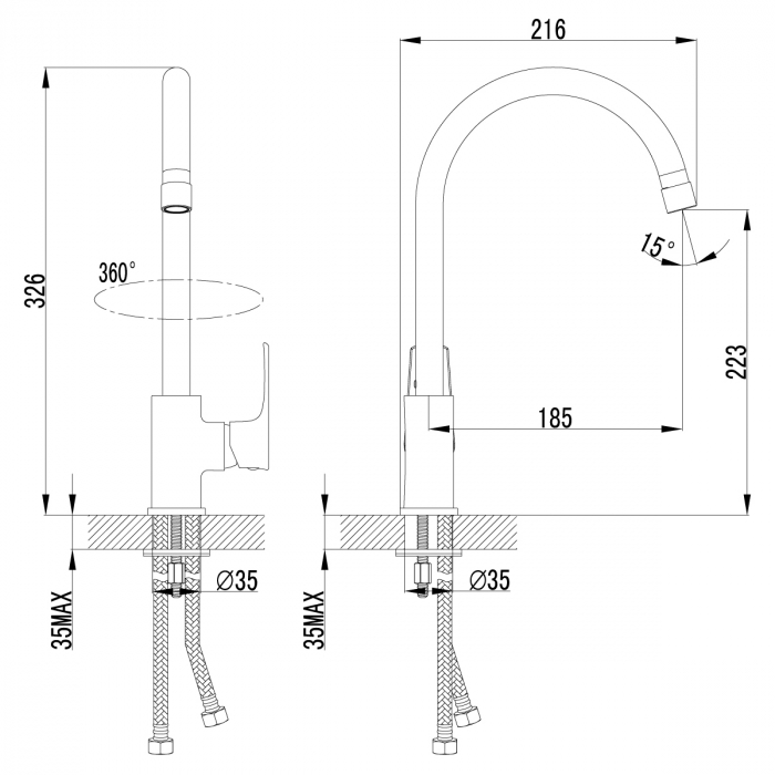Baterie Bucatarie Lemark Plus Factor LM1605C Crom | Sanitare Online [2]