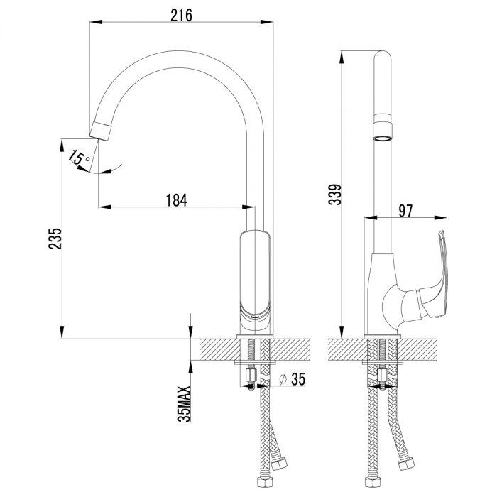 Baterie Bucatarie Lemark Plus Shape LM1705C Crom | Sanitare Online [2]