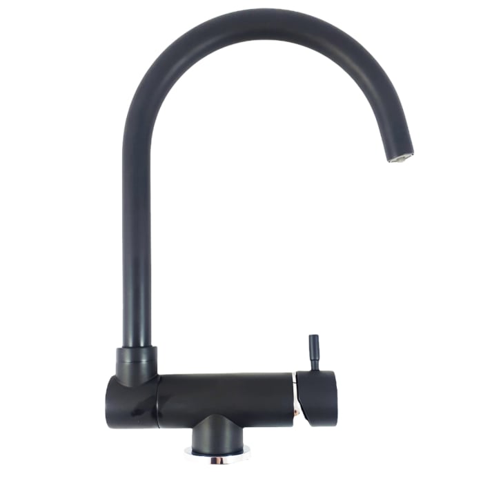 Baterie Bucutarie cu 3 cai pentru apă purificată, negru mat – Baterie pentru filtru/purificator de apă [1]