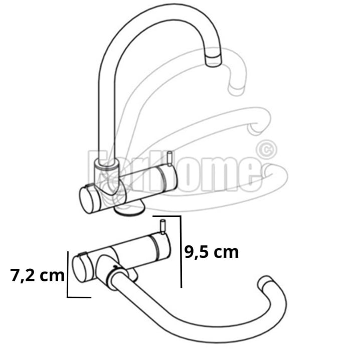 Baterie Bucutarie cu 3 cai pentru apă purificată, negru mat – Baterie pentru filtru/purificator de apă [2]