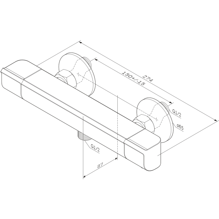 Baterie dus AM.PM Flash F9H40000, cu termostat, crom [8]