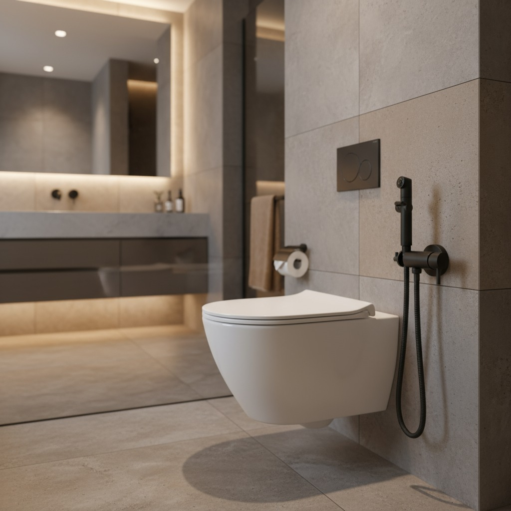 Baterie dus igienic Lemark Solo LM7166BL neagră, încastrată | Sanitare Online [3]