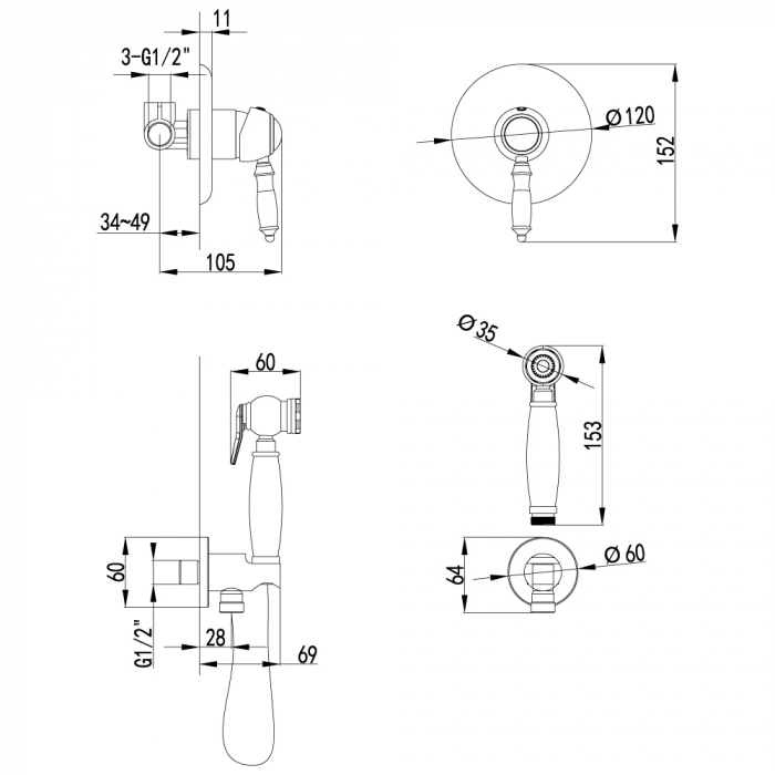 Baterie Dus Igienic Lemark LM4819C-EU Crom [2]