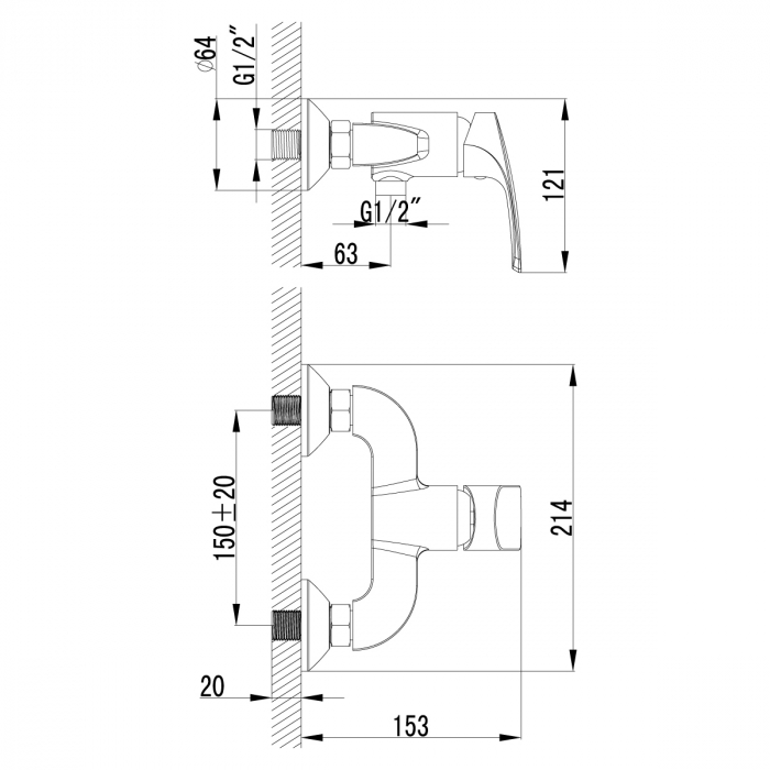 Baterie Dus Lemark Plus Shape LM1703C Crom | Sanitare Online [2]