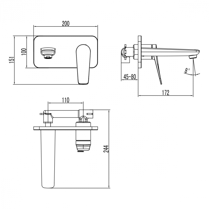 Baterie pentru Lavoar Lemark Bronx LM3726GM Grafit Incastrata | Sanitare Online [3]