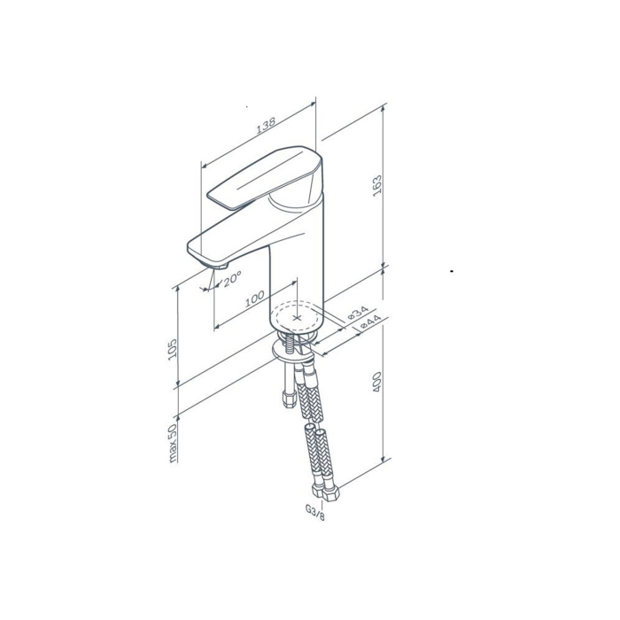 Baterie lavoar AM.PM Gem F90A02100, monocomanda, crom [9]