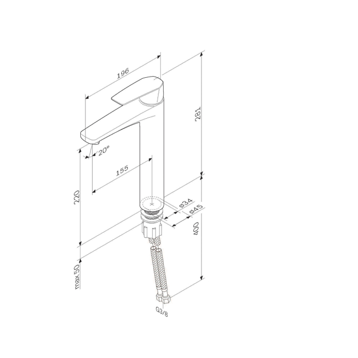 Baterie lavoar AM.PM Gem, monocomanda F90A92000, crom [10]