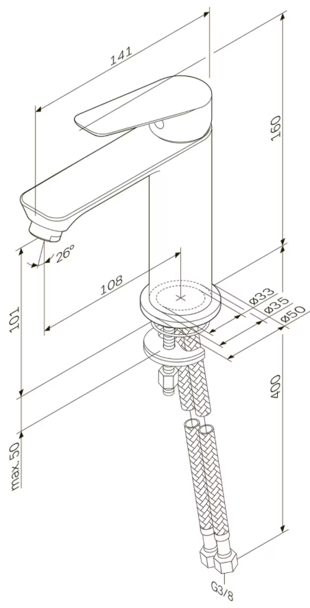 Hit Single-lever basin mixer, matt black [4]