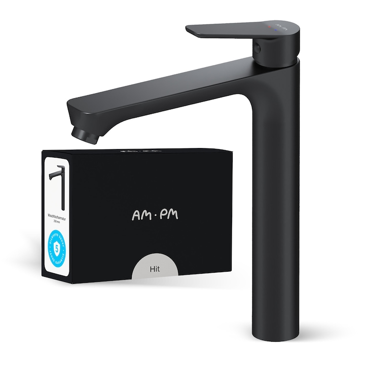 Hit Single-lever tall basin mixer, matt black [1]