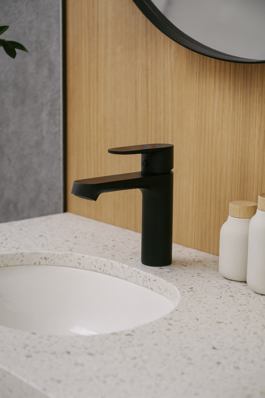 Baterie lavoar monocomandă Flash F73D02122 – negru mat, design modern [2]