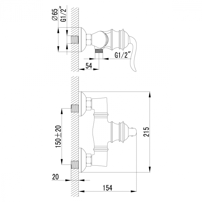 Baterie dus Lemark Brava LM4703G auriu | Sanitare Online [2]