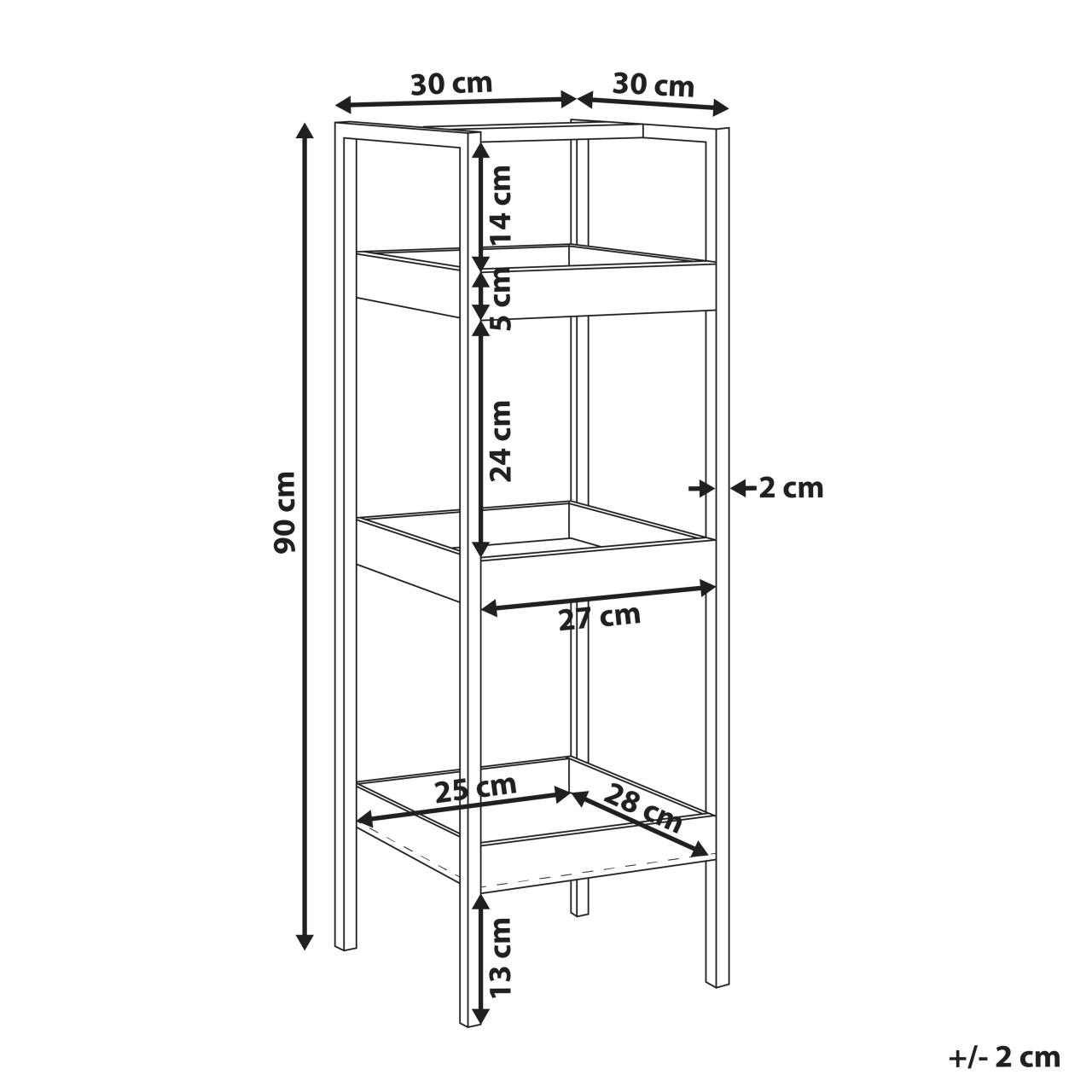 Bookcase with 3 shelves TAJZARA Bamboo wood Light brown [3]