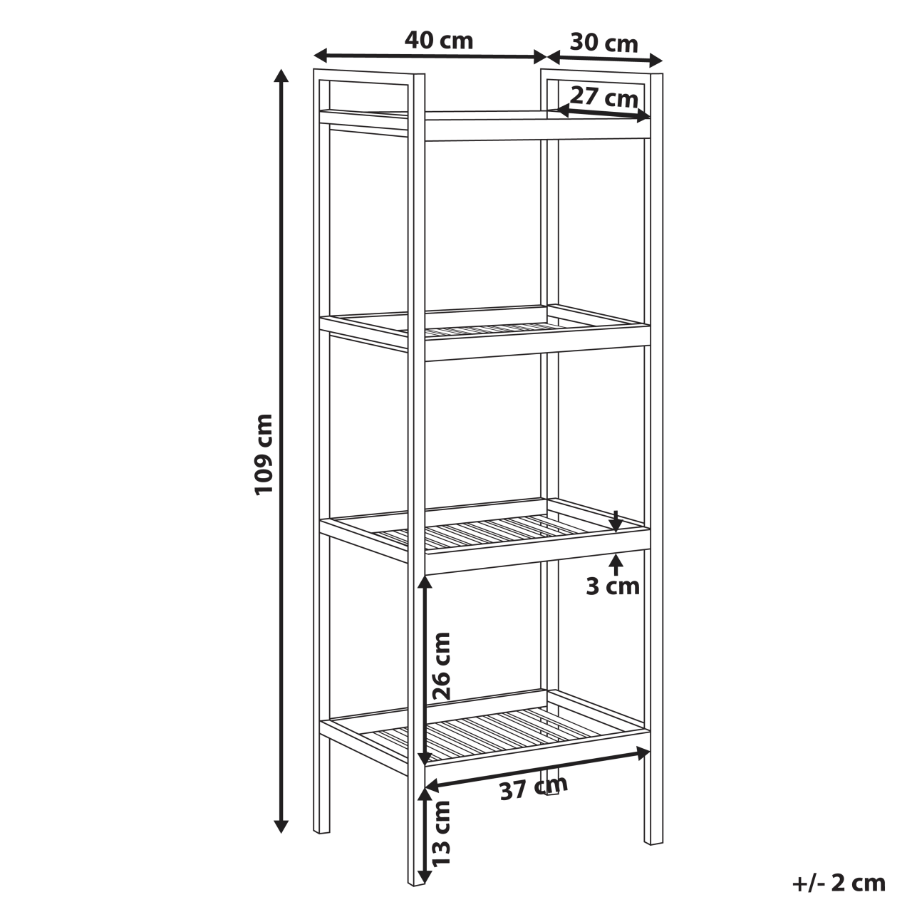Bookcase with 4 shelves TAJZARA Bamboo wood Light brown [3]