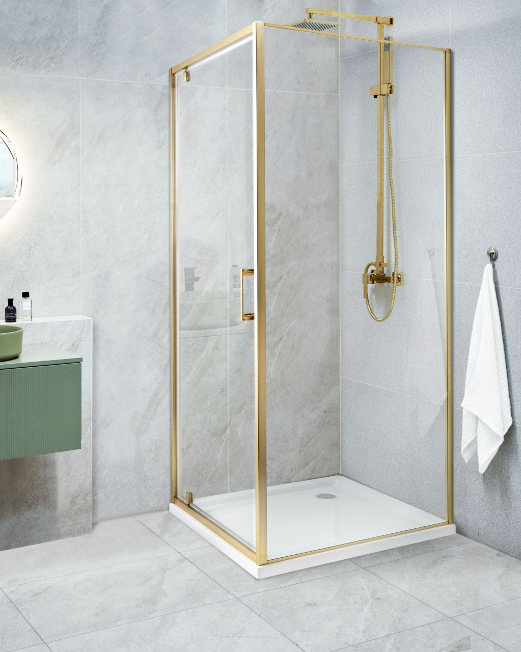 Shower cabin DARLI 70 x 70 x 185 cm Gold [1]