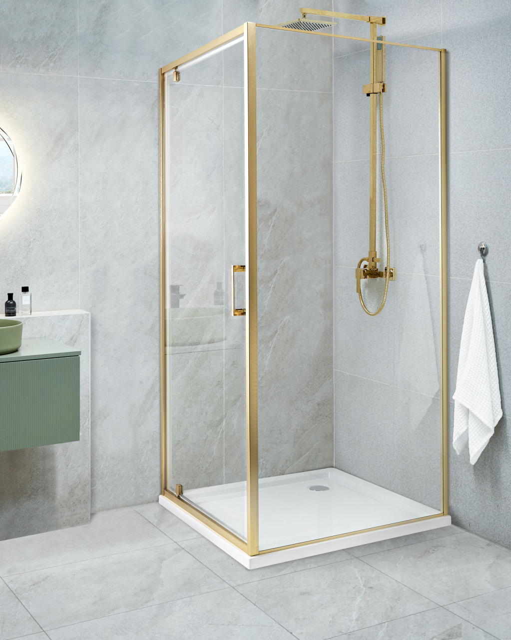 Shower cabin DARLI 80 x 80 x 185 cm Gold [1]